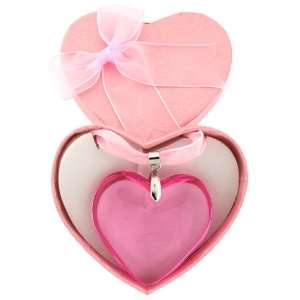   Glass Pink Silk Cord Necklace 18 Heart Gift Box Bucasi SALE Jewelry
