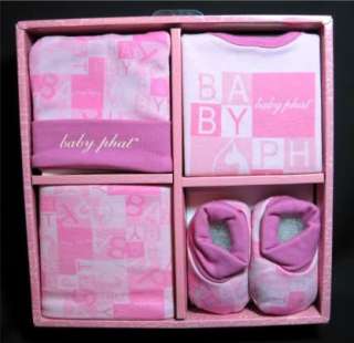   Phat Gift Set Infant Pink Layette Clothing 4 pc 695504449310  