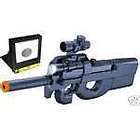 airsoft electric gun p90 with red dot scope tactical flashlihgt