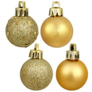 18ct Gold Glamour Shatterproof 4 Finish Christmas Ball Ornaments 1.25 
