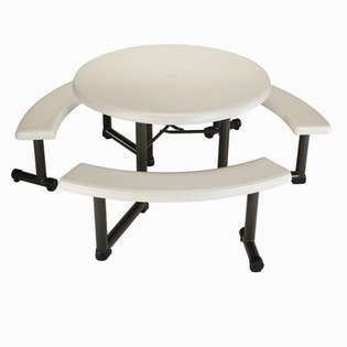 Lifetime 44 Round Picnic Table in Almond   Quantity 8 