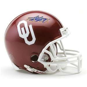   Peterson Autographed Oklahoma University Mini Helmet Sports