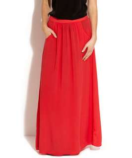 Sunset Red (Red) Red Voile Maxi Skirt  245067364  New Look
