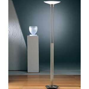  2517 Torchiere with glass floor lamp   champagne, hand brushed/ old 