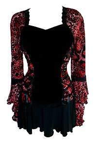 RENAISSANCE Gothic Victorian BOLERO Corset Top   Savage RED Size 1XL 