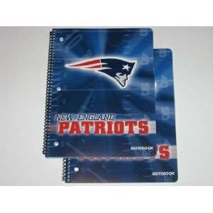 NEW ENGLAND PATRIOTS Team Logo 70 Page SPIRAL NOTEBOOKS (Set of 2 