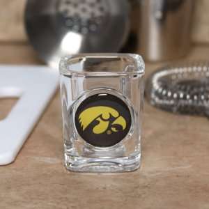 Iowa Hawkeyes 2oz. Domed Logo Square Shot Glass:  Sports 