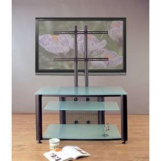 VTI Flat Panel 43 TV/AV Stand in Frosted Black or Silver   Frame 