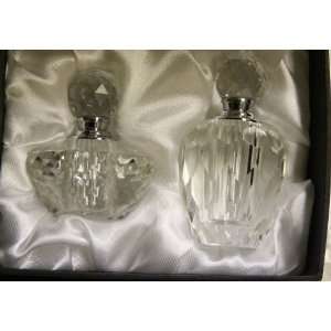  Oleg Cassini Crystal Perfume Bottle Set of 2