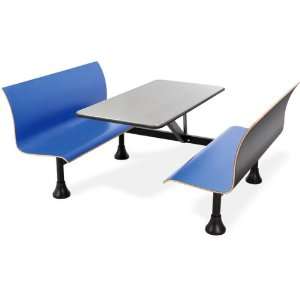 Cafeteria Table with Retro Benches   Wall Frame   24W x 48L Top 