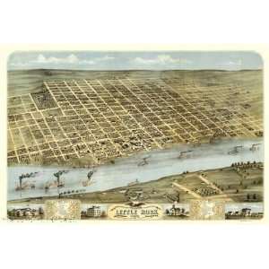  LITTLE ROCK ARKANSAS (AR) PANORAMIC MAP 1871: Home 