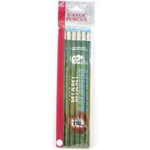  Miami Dolphins Pencil 6 Pack (Quantity of 1): Sports 