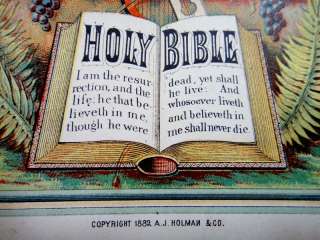 1885 antique JOHNS LEATHER FAMILY BIBLE neffsville,mount joy pa 