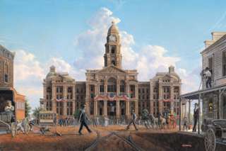 Courthouse Law Legal Judge Fort Worth Texas Canvas Art Over Painted by 