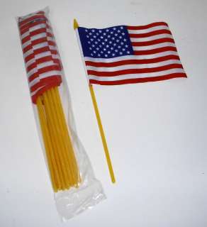 American Flag Lot 1 dz small Flags On Stick 4x6 New  