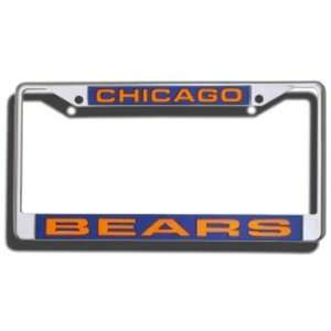 Chicago Bears Laser Cut Chrome License Plate Frame:  Sports 