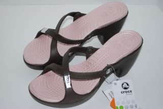 NWT CROCS CYPRUS BROWN PINK wedge sandals 7 8 10  