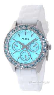 FOSSIL Uhr Damenuhr ES2894 weiß Uhren Damenuhren weiss Silikon Neu 