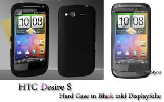 Hard Case für HTC Desire S Hülle Tasche + Folie R/BLack  