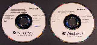 Windows 7 Home Premium 32/64 Bit Hologramm DVDs + SP1 Vollversion NEU 