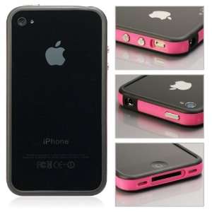  / Dark Pink Bumper Case for Apple iPhone 4 [Total 60 Colors] +Free 