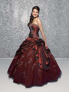 New Stock Burgundy Prom Ball Dress Gown Size*6 8 10 12 14 16  