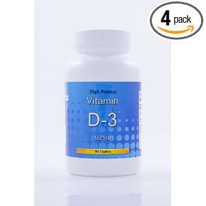  Vitamin D 3 (VALUE PAK)All Natural 5000 IU High Potency 4 