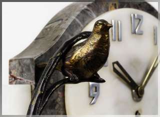 up for auction is this original art deco bird on a branch mantel clock 