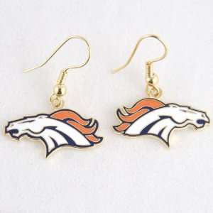  Denver Broncos Logo Wire Earrings: Sports & Outdoors