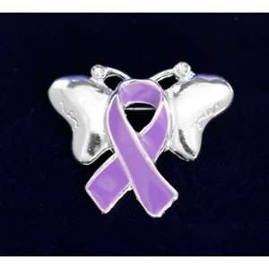  Purple Ribbon Butterfly Pin (Retail) 
