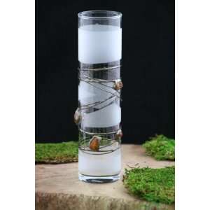  Gift Idea Art Crystal Glass Decorative Amber & Tin Vase 