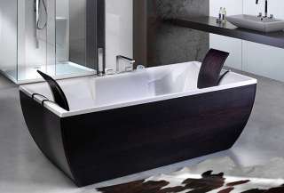 Italienische Design Badewanne Wenge Holz Freistehend  