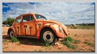 Leinwand Bild VW Käfer Australien Kunst Wüste Oldtimer  