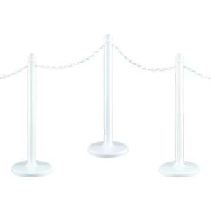  Mr. Chain 71101 6 White Plastic Stanchion Kit with 50 of 