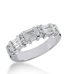 Diamond Wedding Ring 8 Round Stone 0.05 ct 6 Straight Baguette 0.08 ct 