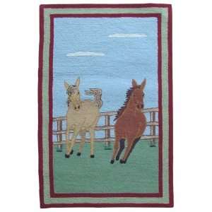 ZD Applique II Theme Western Horse small rectangular area rugs 33x52 