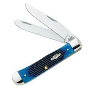   Trapper Pocket Knife with Navy Blue Bone Handles: Sports & Outdoors