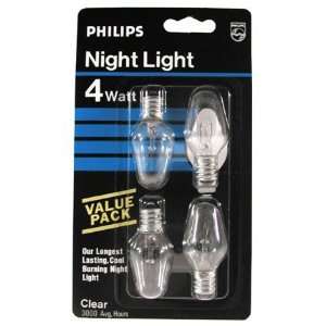  Philips Lighting 4 Count 4 Watt Clear Night Light Bulbs 