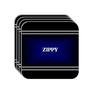   ZIPPY Set of 4 Mini Mousepad Coasters (black design) 