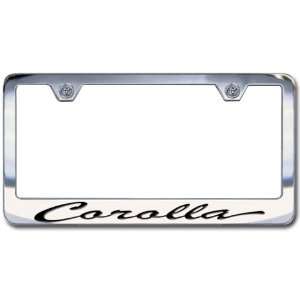  Toyota Corolla Chrome License Plate Frame, Script 