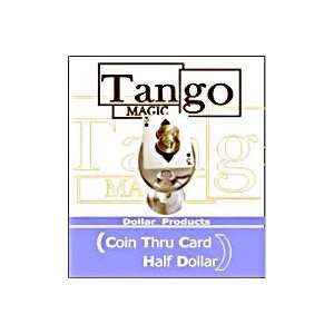  Coin thru Card Half Dollar Tango Trick Magic Coins Bill 