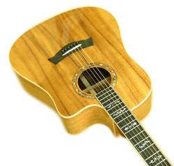 Lueez handmade solid cutaway koa Guitar AG147  