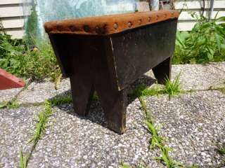 Antique early PRIMITIVE WOODEN BENCH boot jack  