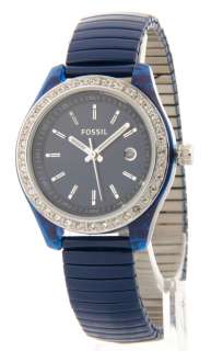 ES2909 Womens Fossil Stainless Steel Date New Crystal Bezel Watch 