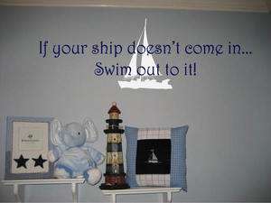 color Nautical Ship Boat Wall Quote Kids Home Decor  