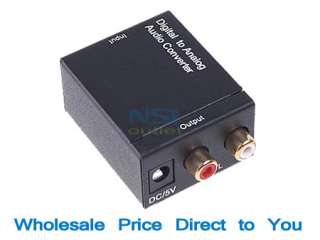   Optical Coax Coaxial Toslink to Analog RCA Audio Converter New  