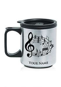 Personalized Custom Engraved Coffee Mug   MUSICAL NOTES   MUSIC  