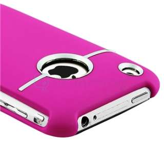   Chrome Hole Clip on Case Cover+Privacy Filter Film For iPhone 3 G 3GS