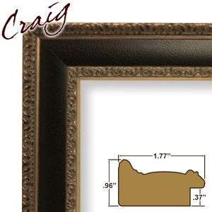 Distressed Black with Ornate Gold Wood Picture Frames  