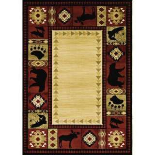   US Northern TerritoryRed/Moose Bear 5 ft. 3 in. x 7 ft. 5 in. Area Rug
